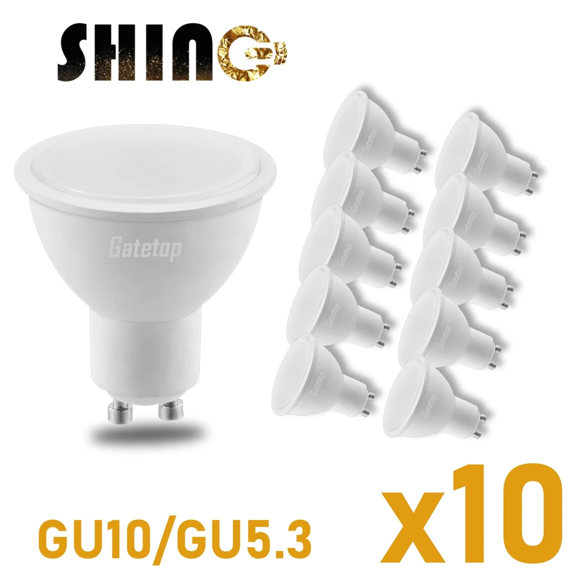 

LED energy-saving spotlight GU10 GU5.3 AC100-240V 220V 110V non-strobe warm white light 3W-8W can replace 30W 50W halogen lamp