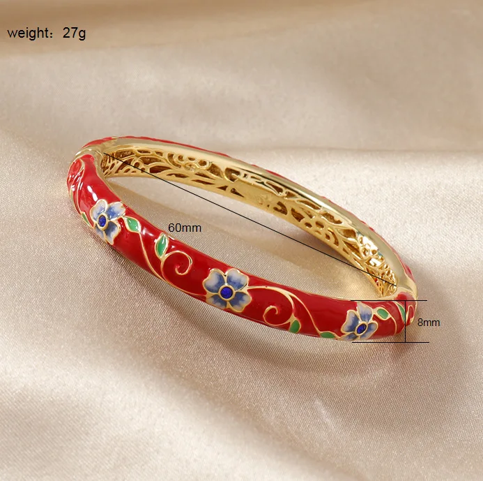 Fashion Multicolour Enamel Butterfly Bangle Creative Printing Flower Shiny Zircon Hollow Out Bracelet Fashion Jewelry 2025 New