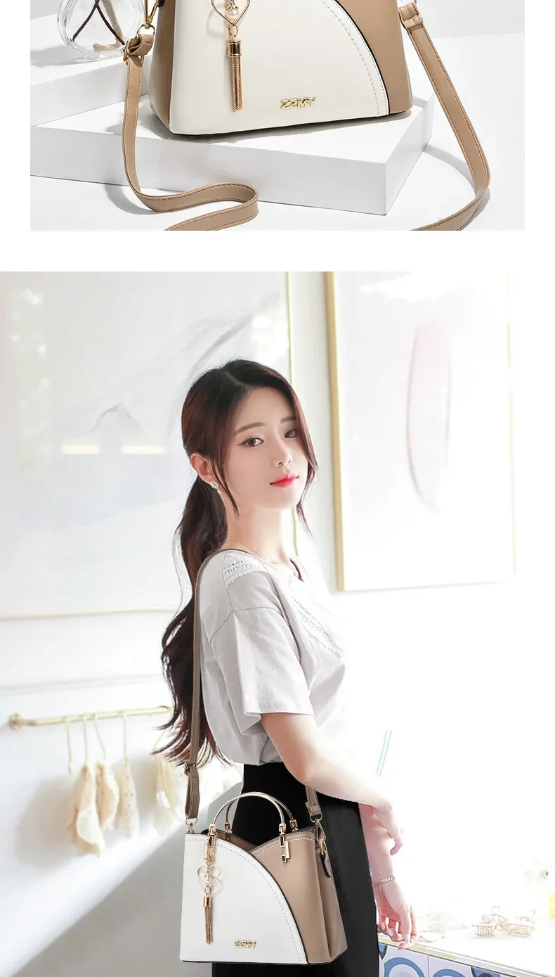 Trendy High-end Feel Women's Shoulder Bag 2021 New Color Blocking Large Capacity Fashionable Single Shoulder