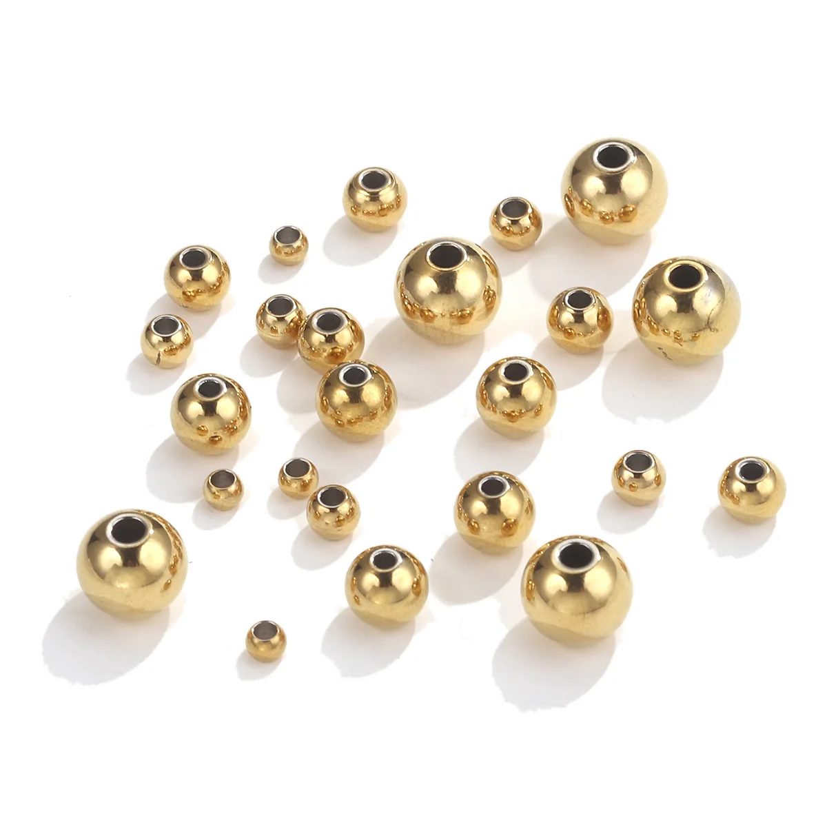 Stainless Steel Gold Color Spacer Beads Loose Bead Wholesale 2