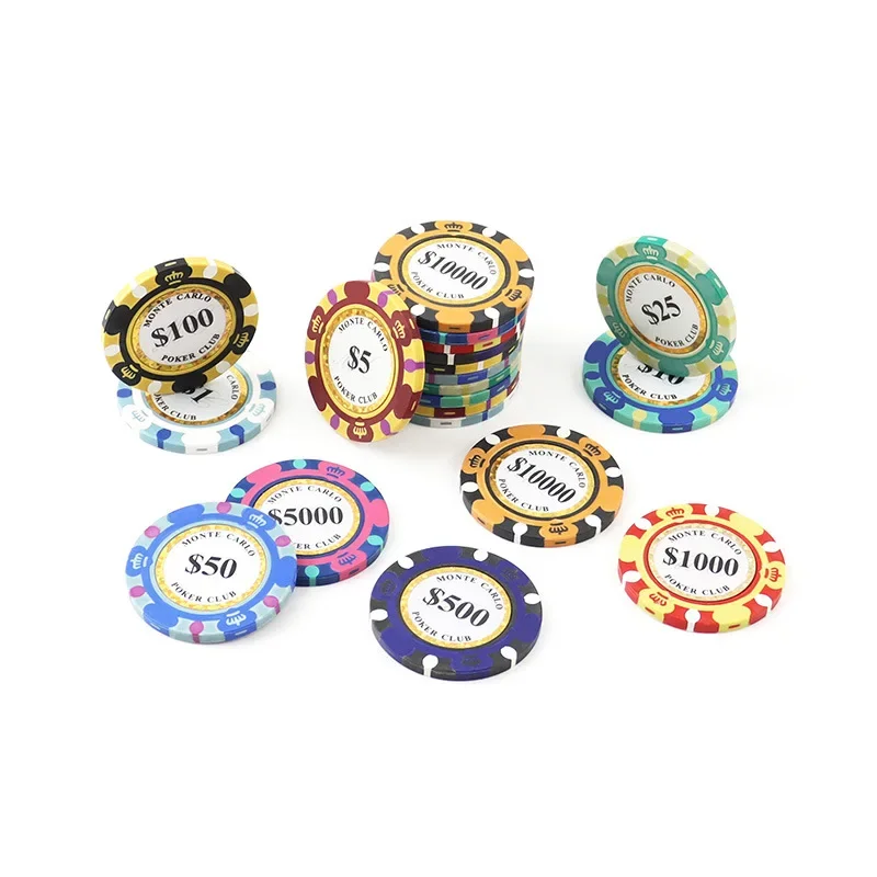 Monte Dollar Carlo Coins 10pcs Golden Clay Poker Chips Casino Coins 14gram Clay Coin Poker Chips Entertainment poker chips