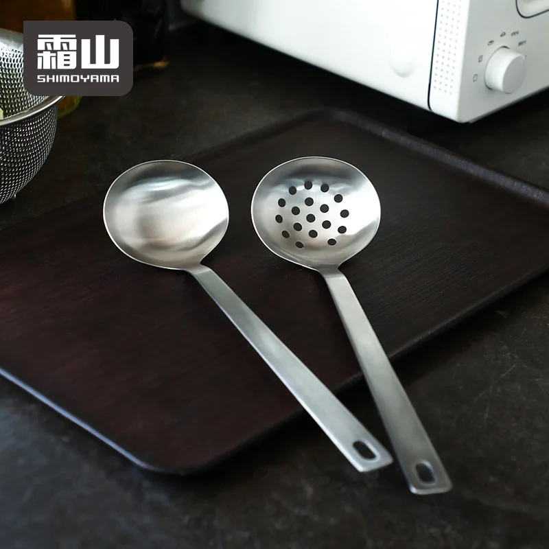 SHIMOYAMA Kitchen Accessory Utensils Ladle Family Hotpot Soup Metal Slotted Spoon
