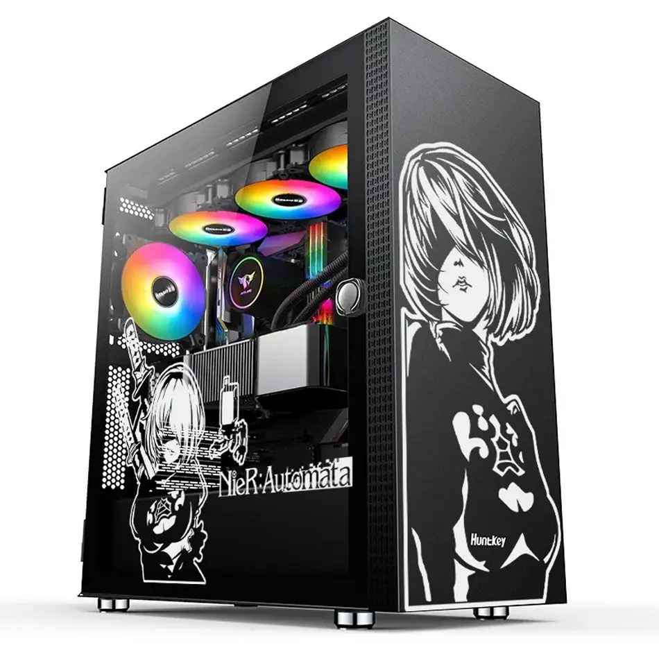 Spel Anime Nier: Automata Stickers Voor Pc Case Cartoon Deocr Stickers Voor Atx Computer Chassis Huid, Waterdicht Gemakkelijk Verwijderbaar