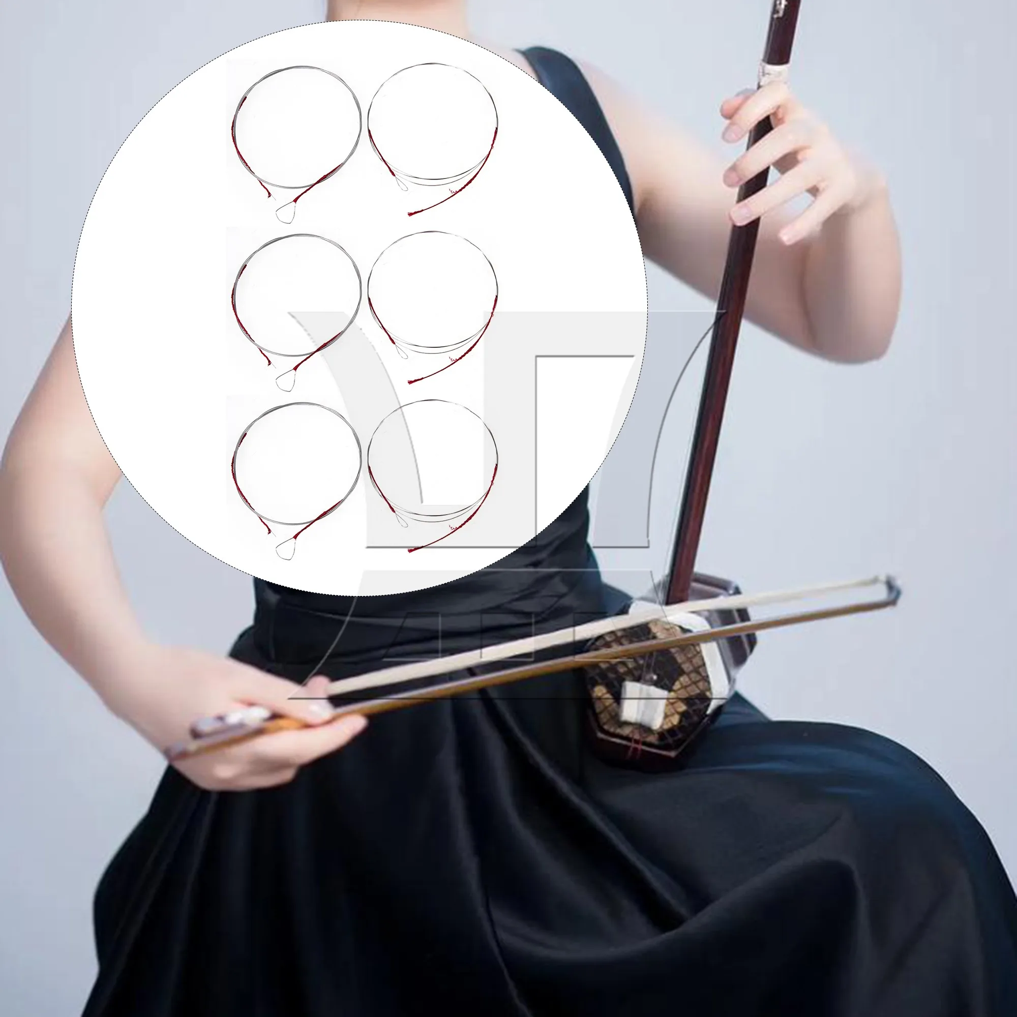 Yibuy 3 Pcs Silver Erhu String for Chinese Musical Instrument 32.68" to 33.86"