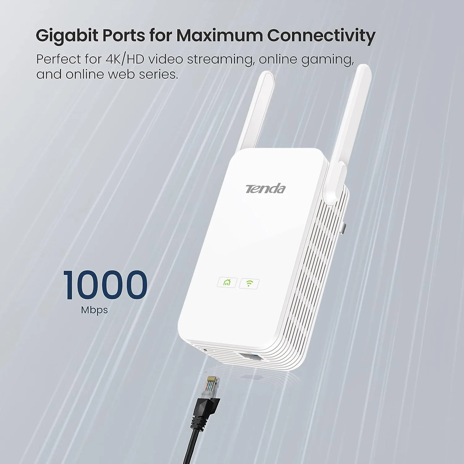 Tenda PH5 AV1000 WiFi Powerline Adapter Kit Gigabit Ports Wi-Fi Power Line Booster Broadband/WiFi Extender