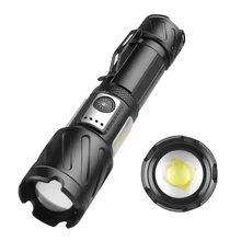 

2800LM High Lumen 3 Light Sources Strong Flashlight Type-C Rechargeable Portable LED Torch Super Bright for Hunting Camping
