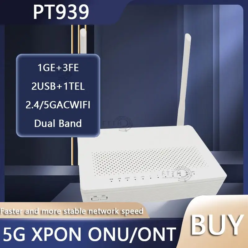 전원 공급 장치 없는 중고 라우터, PT939 XPON ONT ONU 1GE + 3FE + 2USB + TEL 듀얼 밴드 2.4G 및 5G AC 와이파이 EPON/GPON 라우터  Best5
