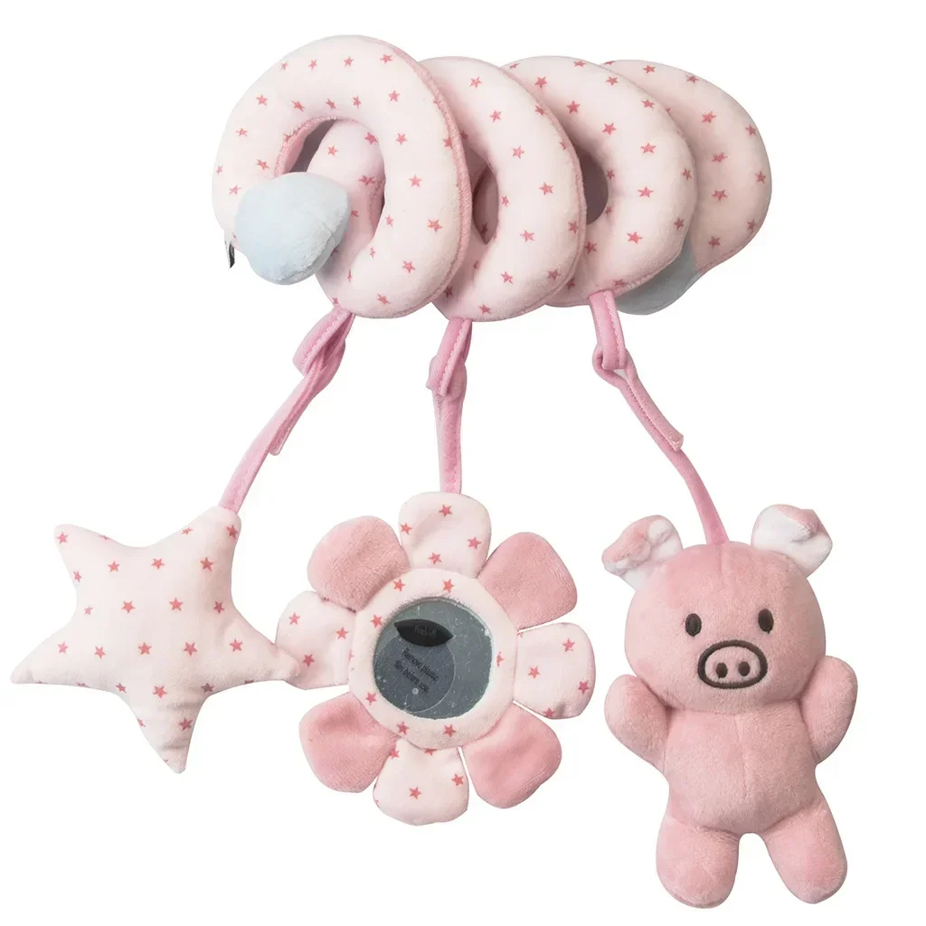 New Baby Bed Hanging Toy Hanging Spiral Rattle Cart Pendant Interactive Early Education Tool Newborn Stroller for 0-3 Years Old 5
