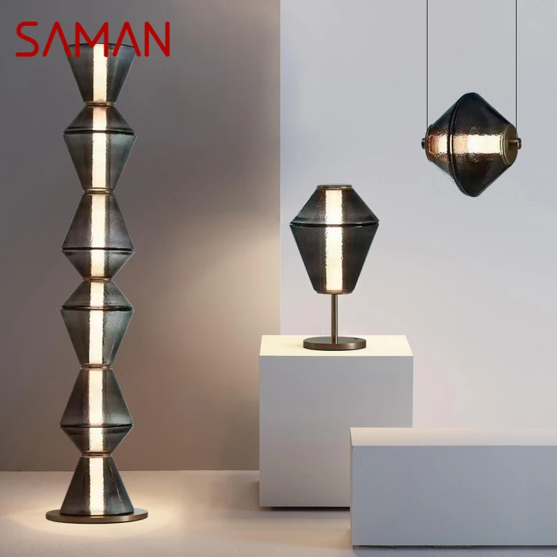 

SAMAN Nordic Floor Lamp Minimalism Modern Family Iiving Room Bedroom Creativity LED Decorative Standing Light