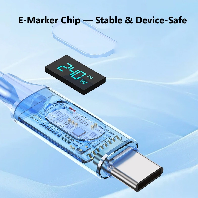 Ultra-Durable Liquid Silicone Type C Fast Charging Cable with LED Display