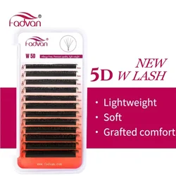 Premium 5D W Shape Faux Mink Eyelash Extensions - Luxuriously Soft, Natural - Looking Volume Fans - C