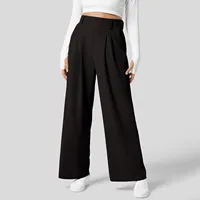 Women Straight High Waisted Trousers Fashionable Casual Loose Women'S Pants Solid Color Wide Leg Trousers 1