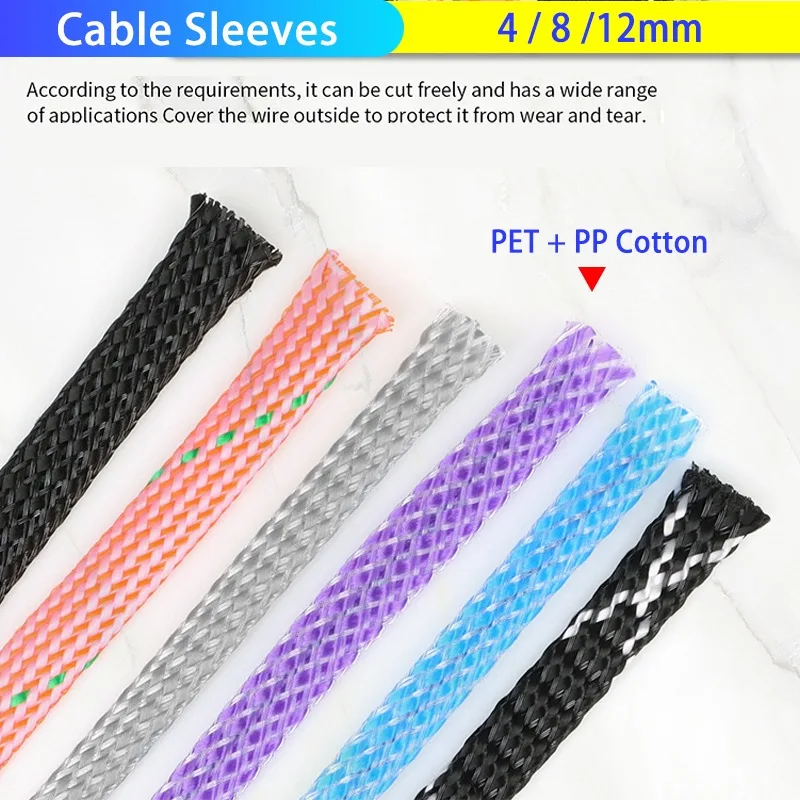 Premium Braided Cable Sleeve - Flexible Dust-Proof Wire Protection Wrap