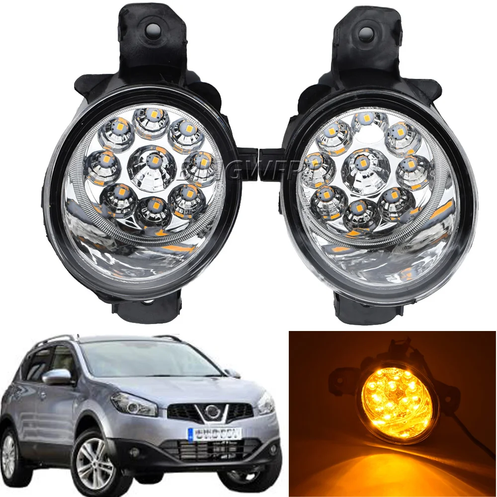 2Pieces Car Fog Light Assembly LED Fog Lamp DRL H11 Daytime Running