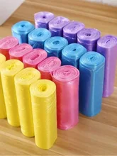  1/3/5 Rolls Household Disposable Trash Pouch Thicken Trash Bags Colorful Kitchen Bathroom Storage Garbage Bags Black Plastic Bag 