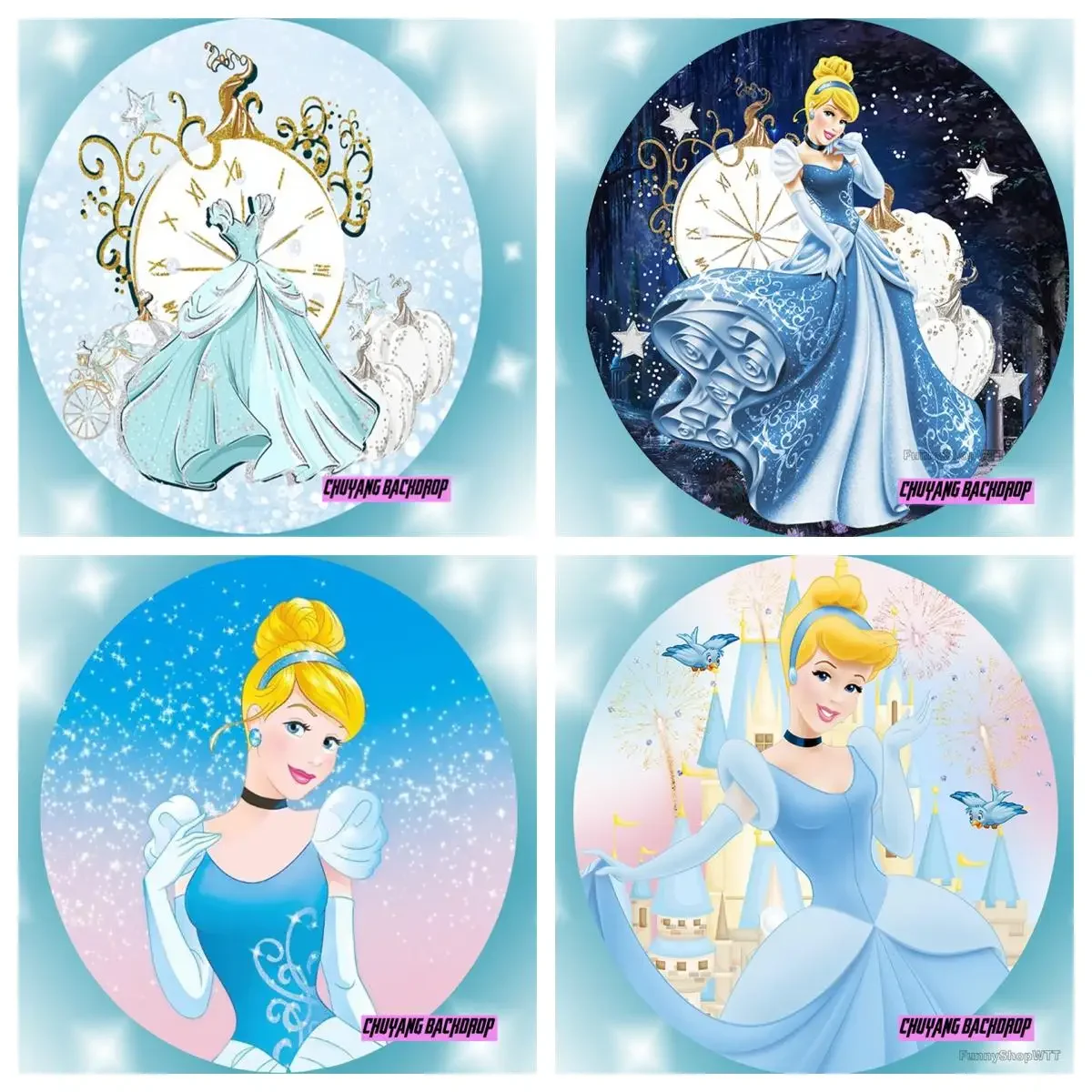 

Фон для фотосъемки с изображением Золушки и звездного неба