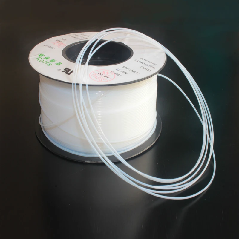 1-5M PTFE Tube ID 0.3 0.8 1 1.2 1.5 1.6 1.8 2 2.5 3mm Filament High Temperature Corrosion Resistance 3d Printer Part Pipe J-head ptfe tube
