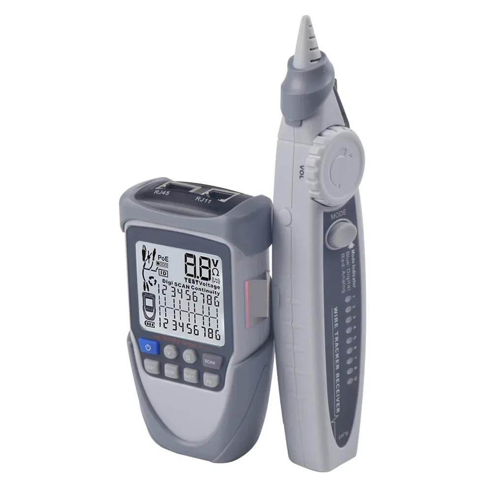 ET612/ET613 Equipped with LCD live line finder, capable of measuring POE, capable of measuring battery voltage, POE voltage