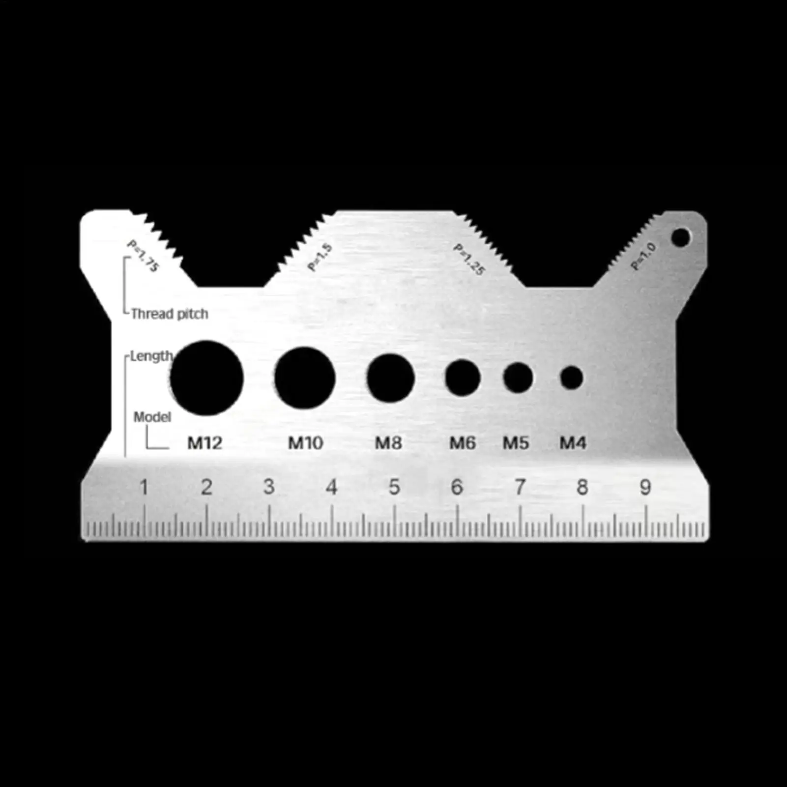 Bolt Measuring Tool Bolt Thread Stainless Steel Sizer Portable Double-Sided Screw Gauge for Layout Repair Jewelry Woodworking