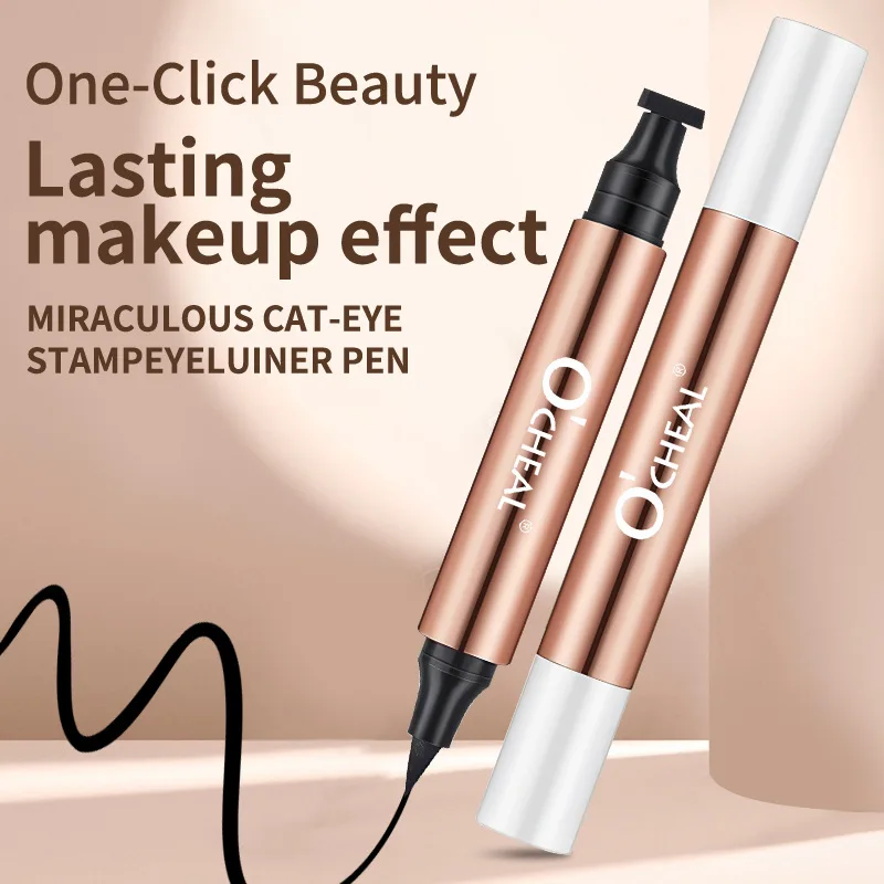 Bestseller Eyeliner Stempel schwarz flüssiger Eyeliner Stift doppel endig wasserdicht schnell trocken Eyeliner Bleistift Kosmetik für Frauen