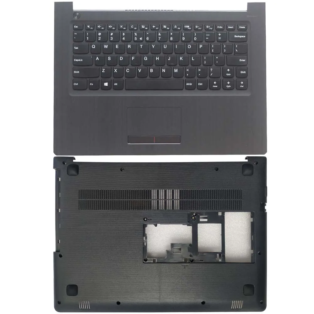 Teclado dos Eua com Suporte para Palmas Tampa Superior Touchpad Case Base Inferior Lenovo Ideapad 31014 310-14isk Novo