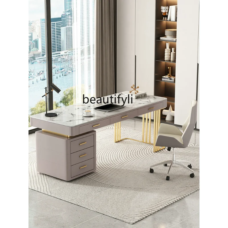 

Stone Plate Desk Light Luxury Computer Desktop Desk Simple Boss Desk Simple Modern Workbench Bedroom Writing Desk furniture