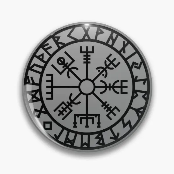 Button Eternal Runes Vegvisir-Futhark-Runes-Navigator-Vikings-Rune-Soft-Button-Pin ...