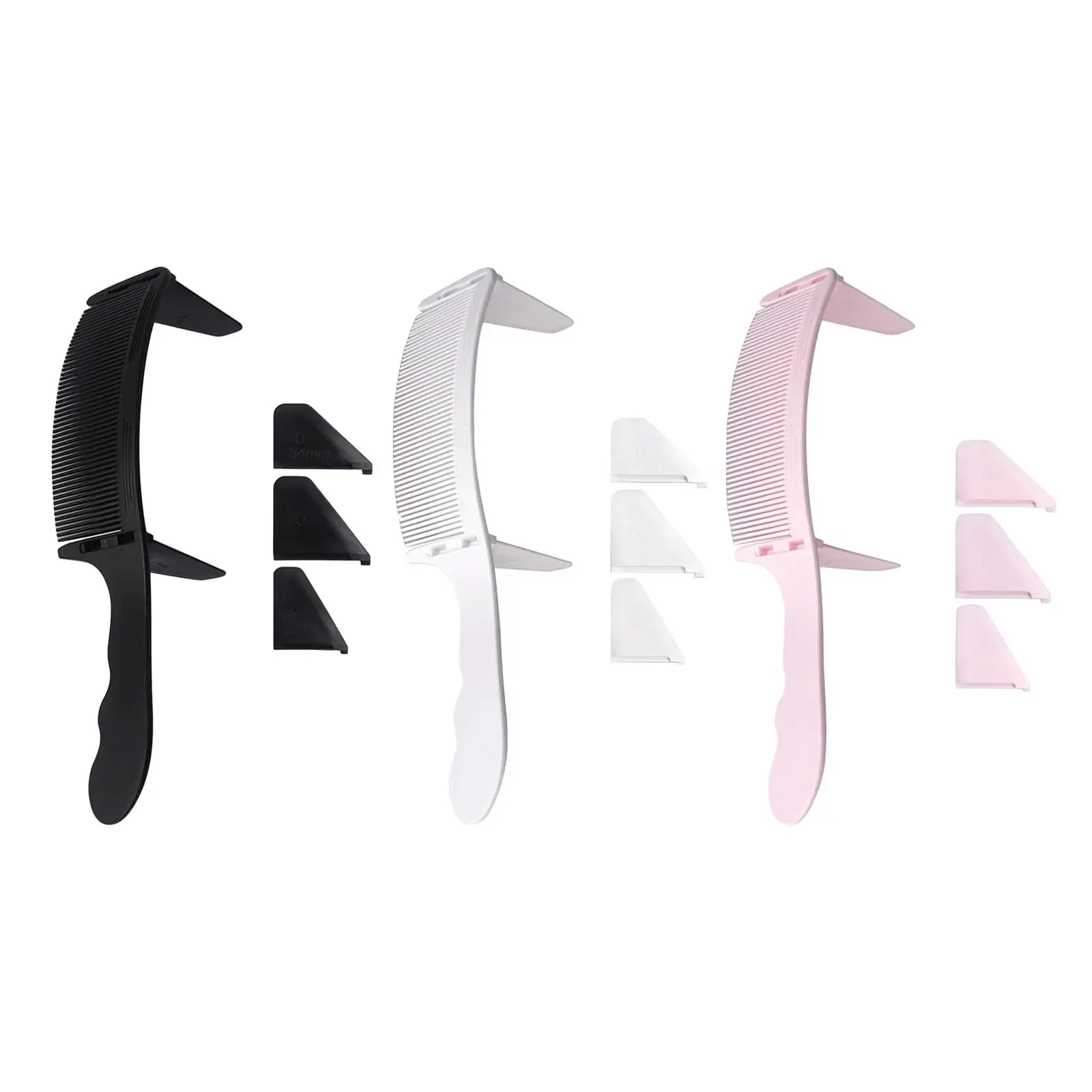 

Curved Comb with 3 Brackets Comfortable Handle Heat Resistant Hairdressing Tool Hair Cutting Comb for Barber Gradient