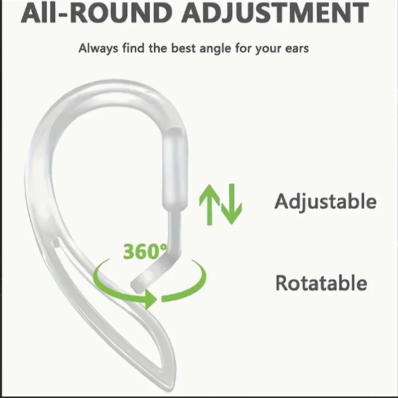 Transparent Anti-Slip Silicone Ear Hooks for Secure Sports and Outdoor Use