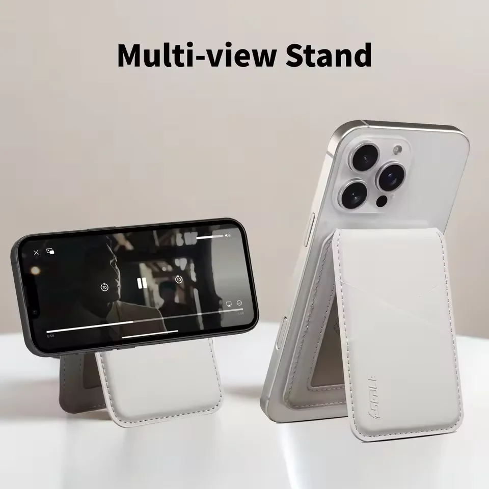 Leather Magnetic Card Holder with RFID Protection