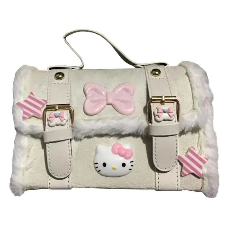 

Kawaii Sanrioed Anime Kittys Large Capacity Lightweight Plush tote cross-body bag Storage Ladies Bag Christmas Birthday Gift