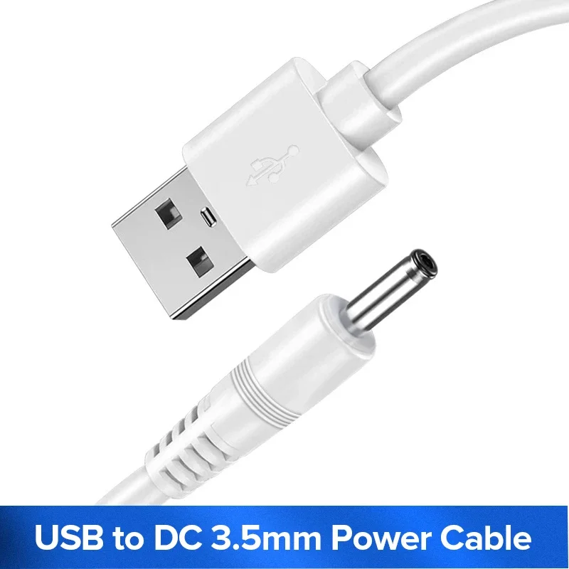 Charging Cable, USB Charging Cable 3.5mm USB To DC 3.5mm Power 5V Charger Barrel Cord Connector for USB Fan Lamp Round Hole Adapter