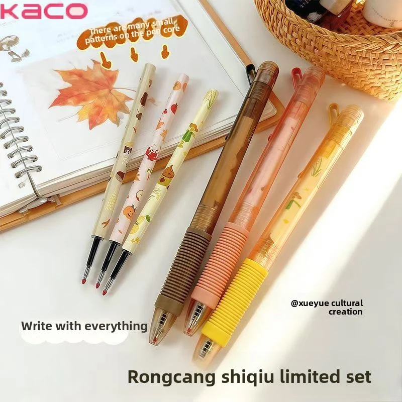 KACO K1 Retractable Gel Pen Set, Minimalist Design Soft Grip 0.5mm Dual-Ball Tip, Ultra-Smooth Writing For Homework Meeting Note