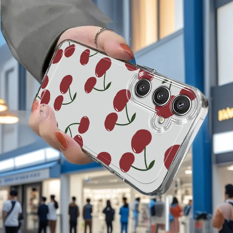 Kirsche bemalt Fall für Samsung A56 A55 5G A56 A54 A53 A52 A52S A51 A36 A35 A34 A33 A16 A15 A14 A26 A25 A24 A23 A32 Fällen Abdeckung – Detail 3