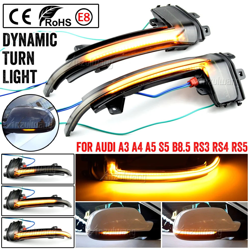 

For Audi A4 A5 S5 B8 B8.5 RS5 RS4 Dynamic Scroll LED Turn Signal Light Sequential Rearview Mirror Indicator Blinker Light