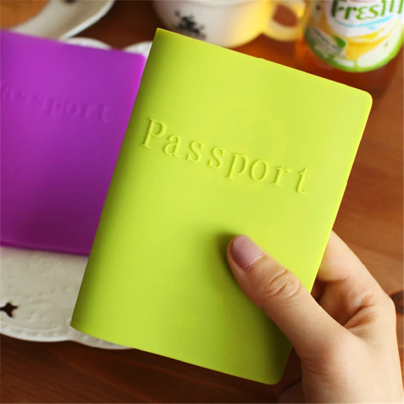 Business Cards Women Men Passport Holder Leather Bags Passport Cover Silicone Documents Folder 1Pc