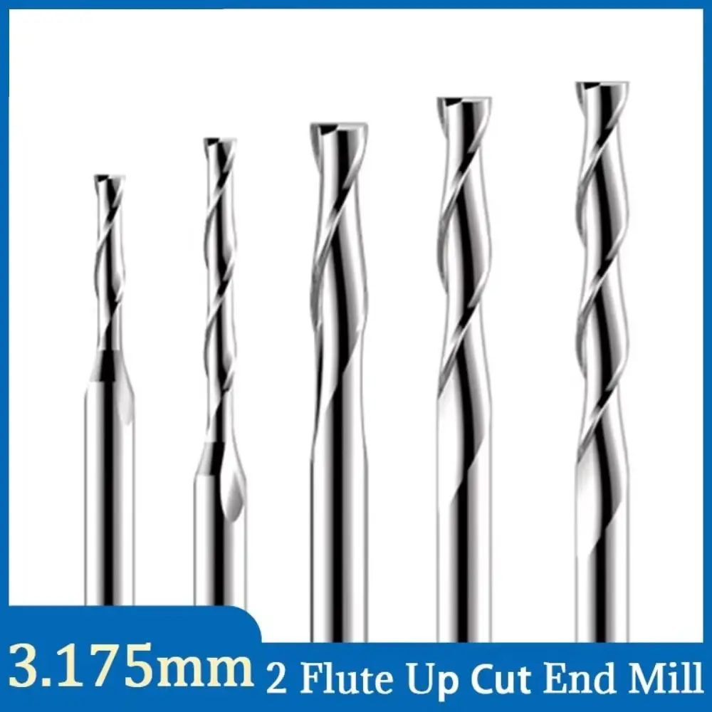 2 Flute Wood End Mill 1/8"(3.175mm) Shank Up Cut Carbide Spiral Cutters HRC45 2.0-3.175mm CNC Router Bit Multi-layer Board