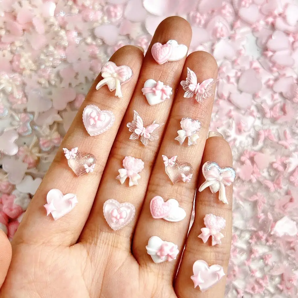 Pink Resin Nail Charms 5