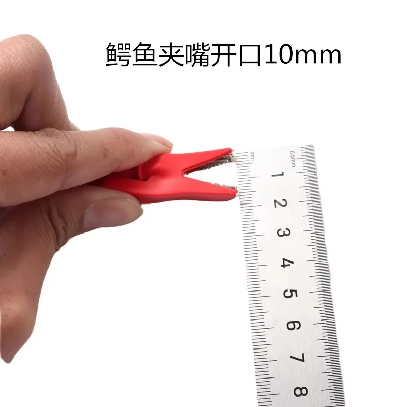2Pcs Red and Black 1m Long Alligator Clip Electrical Clamp Insulated Test Lead Cable Pair