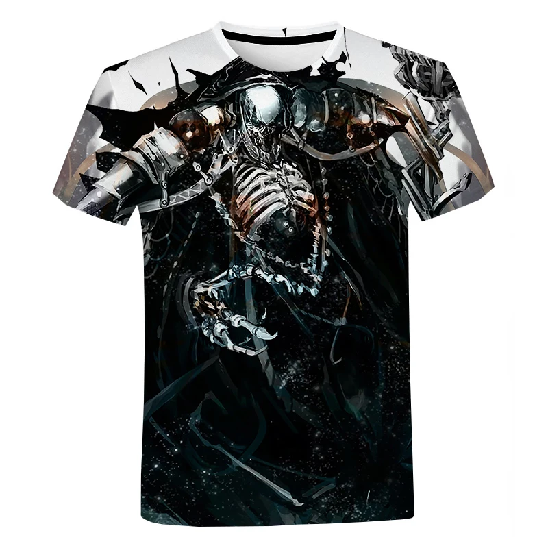 

Short Sleeve Summer Anime Overlord T-shirt Men's and Women's 3D Printed T-shirt Fashion Casual Harajuku Style T-shirt Street Top