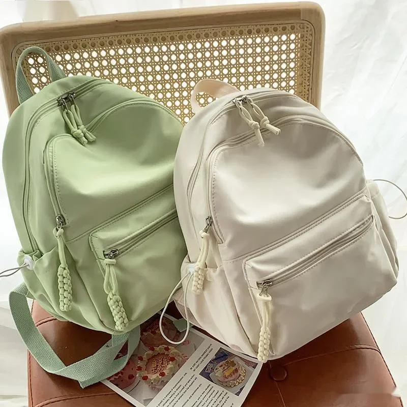 Women's 2024 New Backpack Versatile Fashion Solid Color Backpack Mini Small and Minimalist Mochila