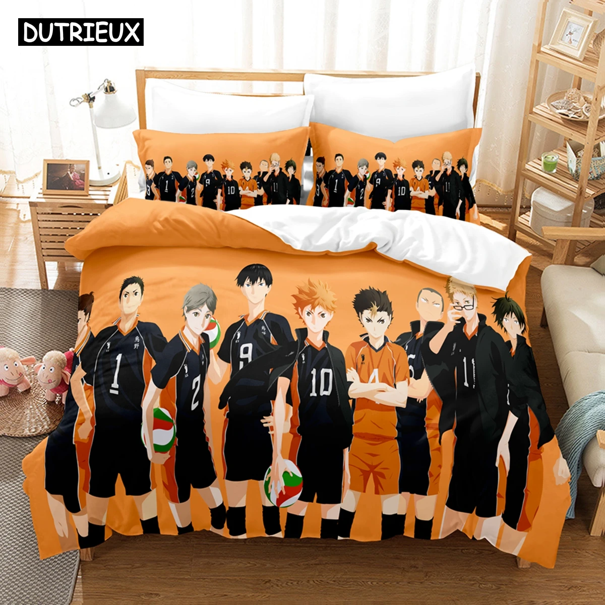 

Haikyu Bedding Set Japan Famous Anime Comforter Duvet Cover Quilt And Pillowcase Bed Linen Bedroom Bedclothes Dropshipping Gift