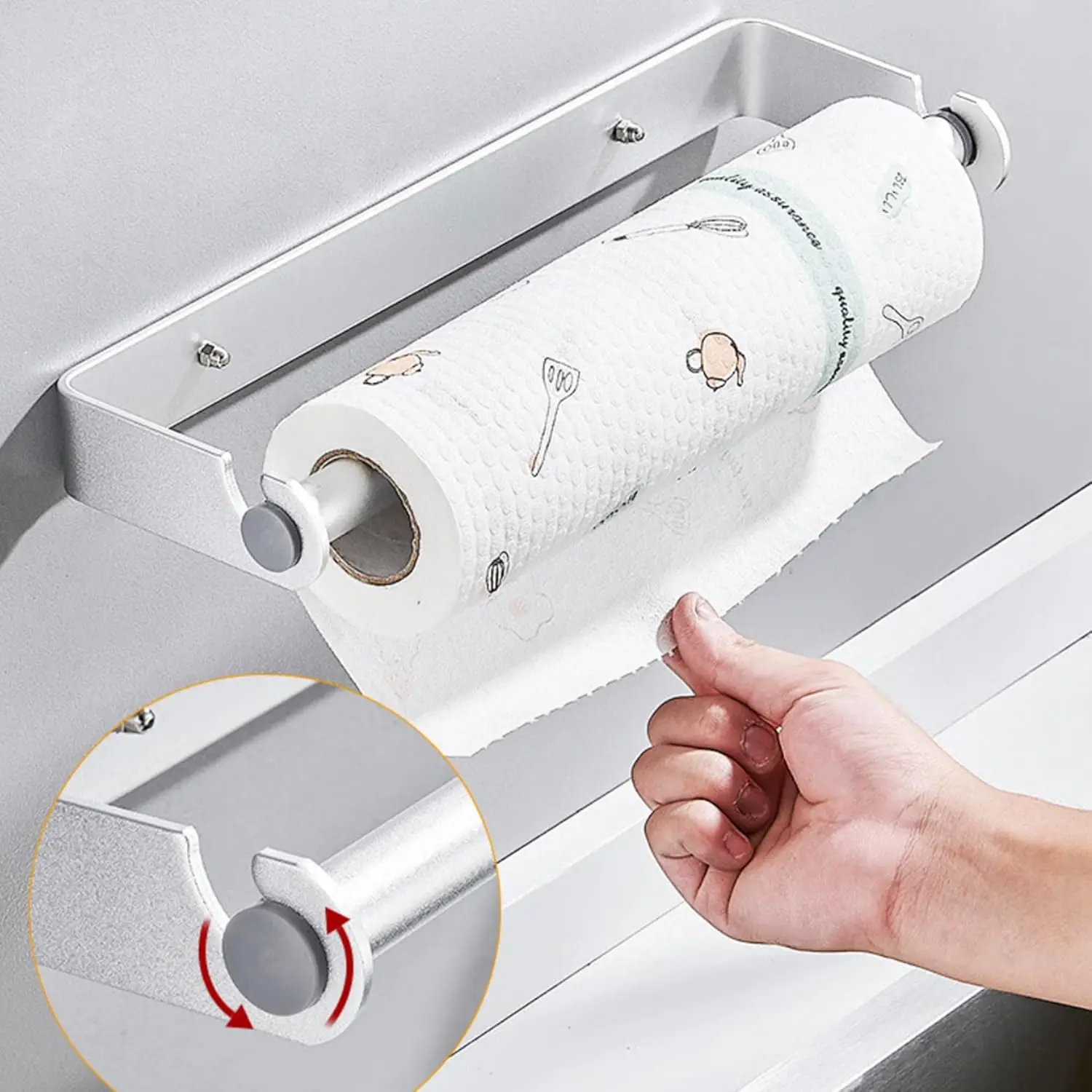 Space Aluminum Kitchen Roll Holder Wall Mounted Paper Towel Holder Kitchen Under Cabinet Roll Paper Holder for Bathroom Kitchen Space Aluminum Kitchen Roll Holder Wall Mounted Paper Towel Holder Kitchen Under Cabinet Roll Paper Holder for Bathroom Kitchen