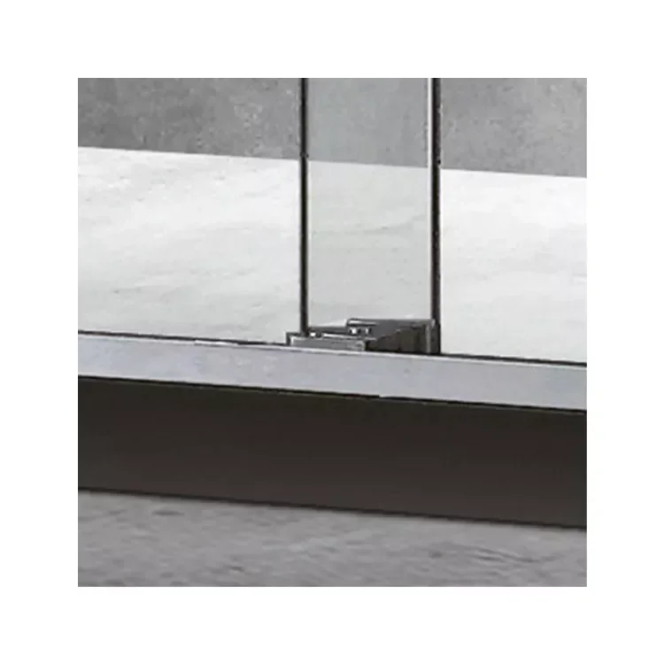 Stainless Steel Black Frame Bathroom Shower Door Rectangular Waterproof Tempered Glass Bypass Shower Door With Handle 3