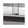 Stainless Steel Black Frame Bathroom Shower Door Rectangular Waterproof Tempered Glass Bypass Shower Door With Handle 3