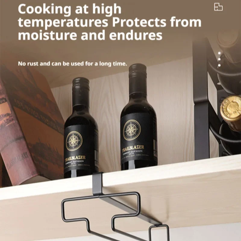 Hanging Wine Glass Rack Storage Rack Red Wine Glass Water Glass Rack Display Rack Drain Glass Rack Grape Wine Rack Champagne 4