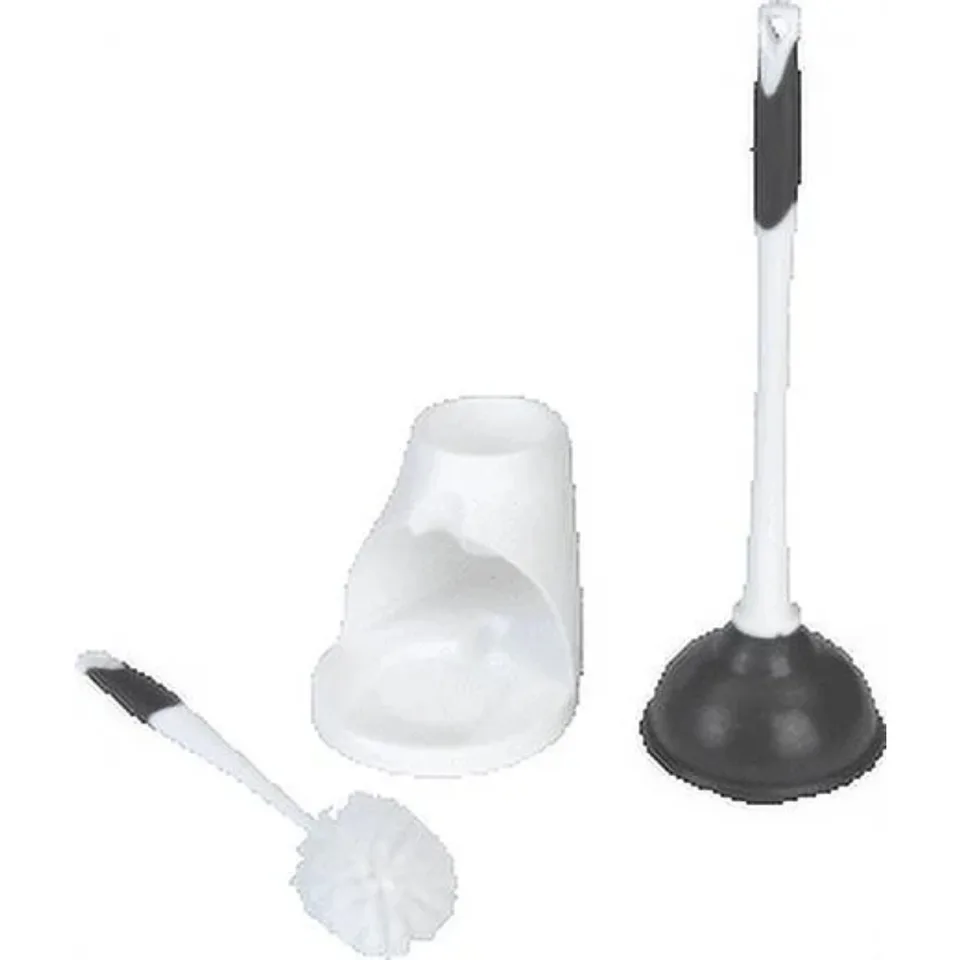 Toilet Plunger Bowl Brush Set with Caddy