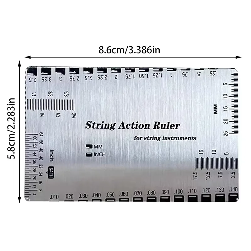 Stainless Steel String Ruler String Action Gauge Action Gauge Guitar Repair Tool For Luthiers For Guitar Ukulele Bass 1PC