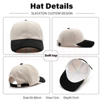 SLECKTON Logo Custom Baseball Cap for Men and Women Brand Design DIY Embroidery Print Summer Sun Hat Corduroy Unisex Wholesale 2
