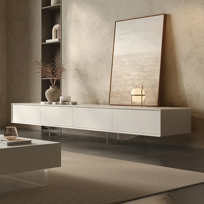 

Italian Minimalist Suspension Light Luxury Net Red Cream Style Storage Storage TV Floor Cabinet